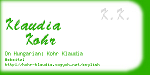 klaudia kohr business card